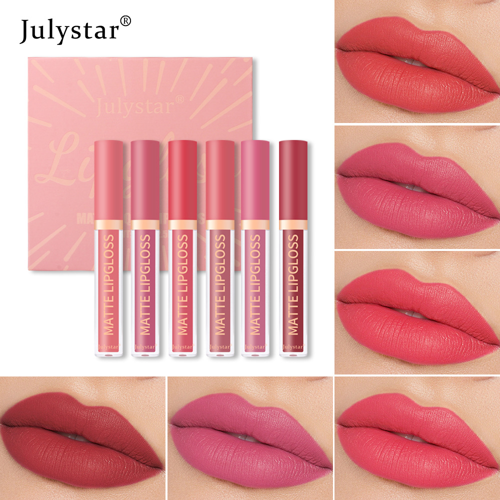Amazon Foreign Trade Natural Long-lasting non-stick cup lip glaze set Box Velvet matte matte non-fading Lipstick set Specification drawing
