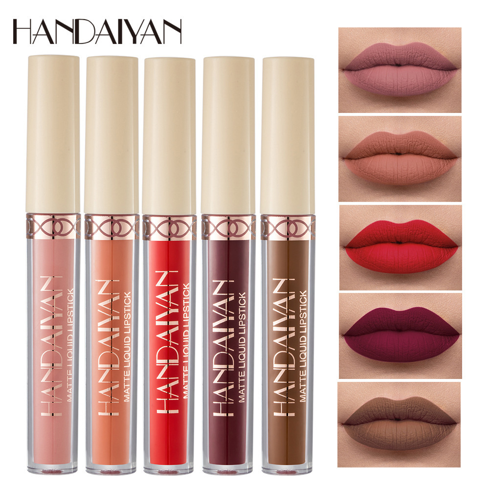 Cross-border Lip Gloss Matte 12-color long-lasting non-fading Lip gloss HANDAIYAN Matte velvet liquid Lip gloss details Picture