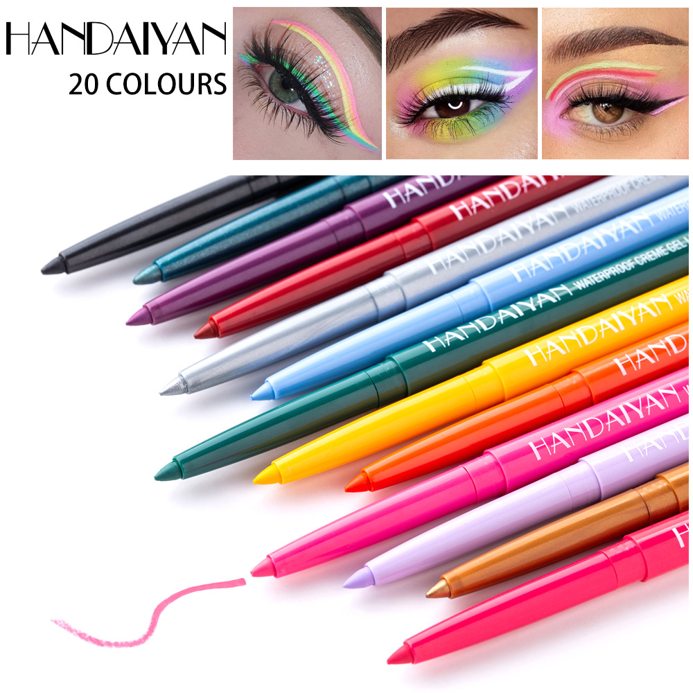 Cross-border 20-color eyeliner gel pen HANDAIYAN Starry Sky Eyeliner Pen waterproof and non-smudge colored eyeliner gel pen details Picture