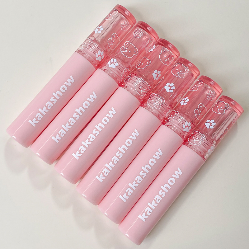 kakashow Bubble Bear Mirror Water Light Lip Gloss Spring/Summer Glass Pouty Lip Moisturizing Whitening Blush Water Mist Lip Gloss Application Scenario