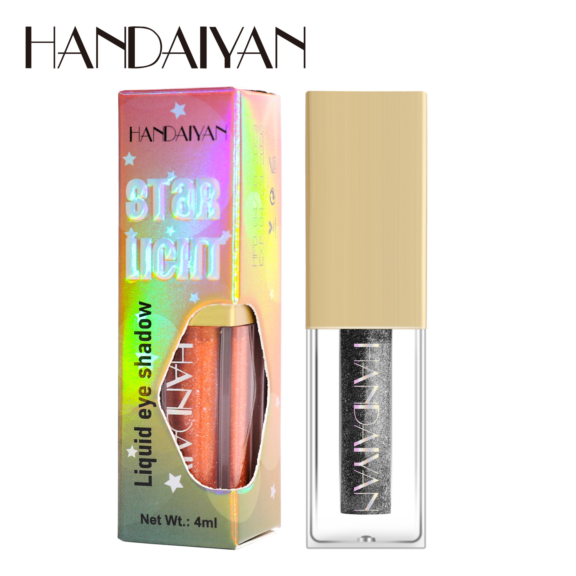 Cross-border Liquid Eyeshadow with 12-color Fine Sparkle handaiyan Colorful Performance Sequin Sparkling Pearlescent Eyeshadow Liquid Item Picture
