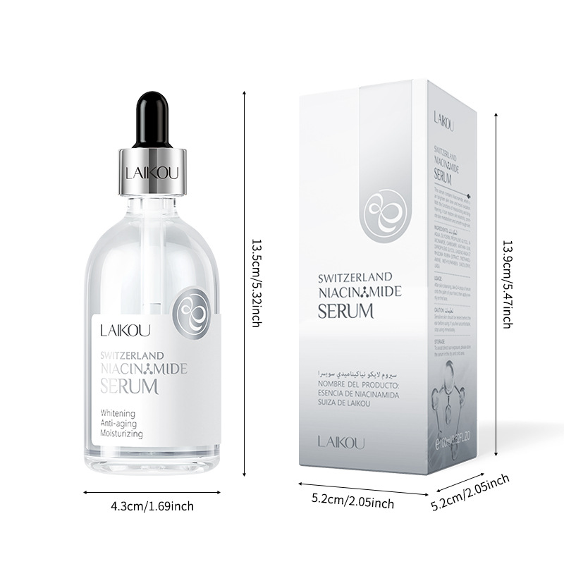 Cross-border Laicome Swiss Niacinamide Essence 100ml Brightening Skin Tone Hydrating and Moisturizing Essence Ampoule Skin Care product Application Scenario