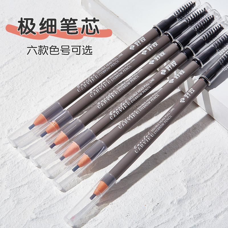 This genuine and high-quality double-headed eyebrow pencil is extremely fine, waterproof, does not smudge, and lasts long. It is specially designed for beginners and makeup artists full figure