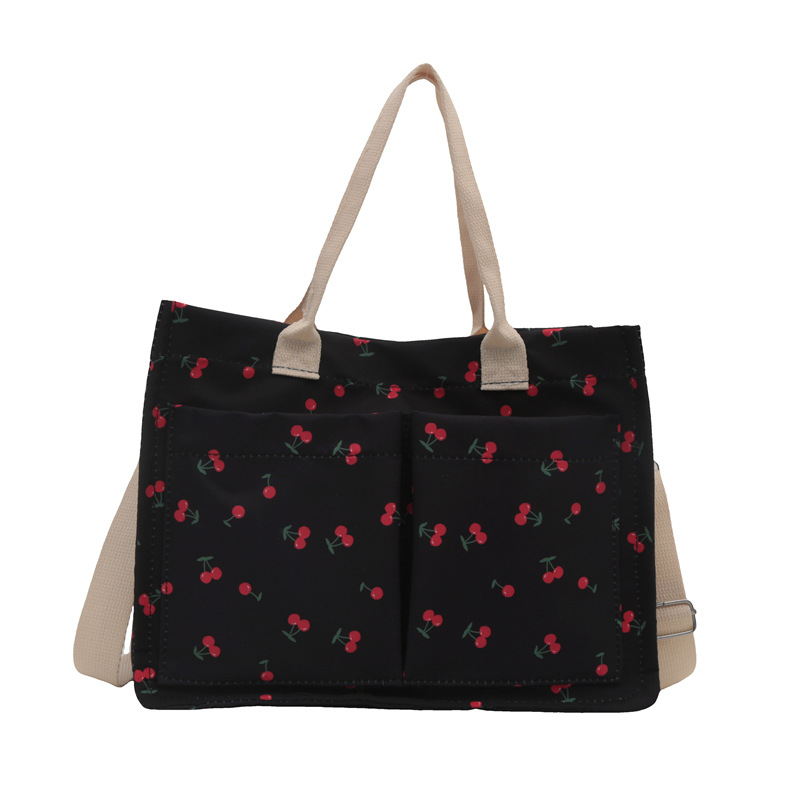 Large-capacity canvas student class 2024 Autumn new Korean-style trendy and personalized printed tote handbag for women Item Picture