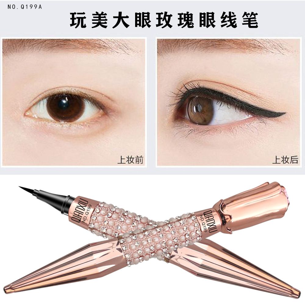 QIANXIU Cross-border Makeup Queen, Scepter non-smudging Eyeliner Liquid Pen, a best-selling product in Europe and America, waterproof and long-lasting eyeliner pen Specification drawing
