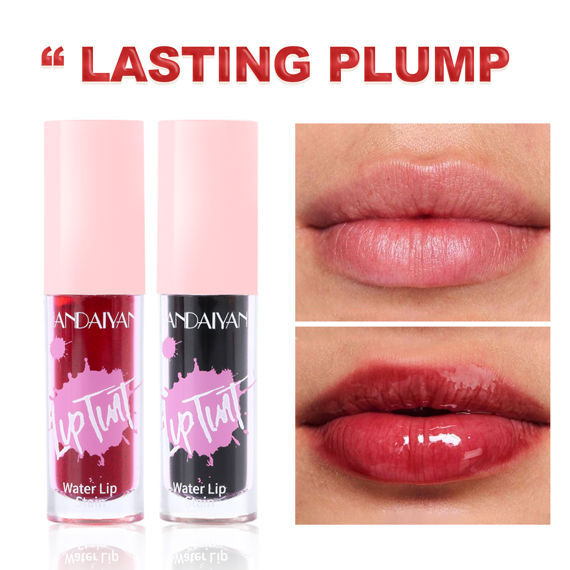 HANDAIYAN, a cross-border lipstick and watercolor makeup bestseller, offers 6 colors of long-lasting moisturizing lip gloss and non-stick cup dye lip liquid Specification drawing