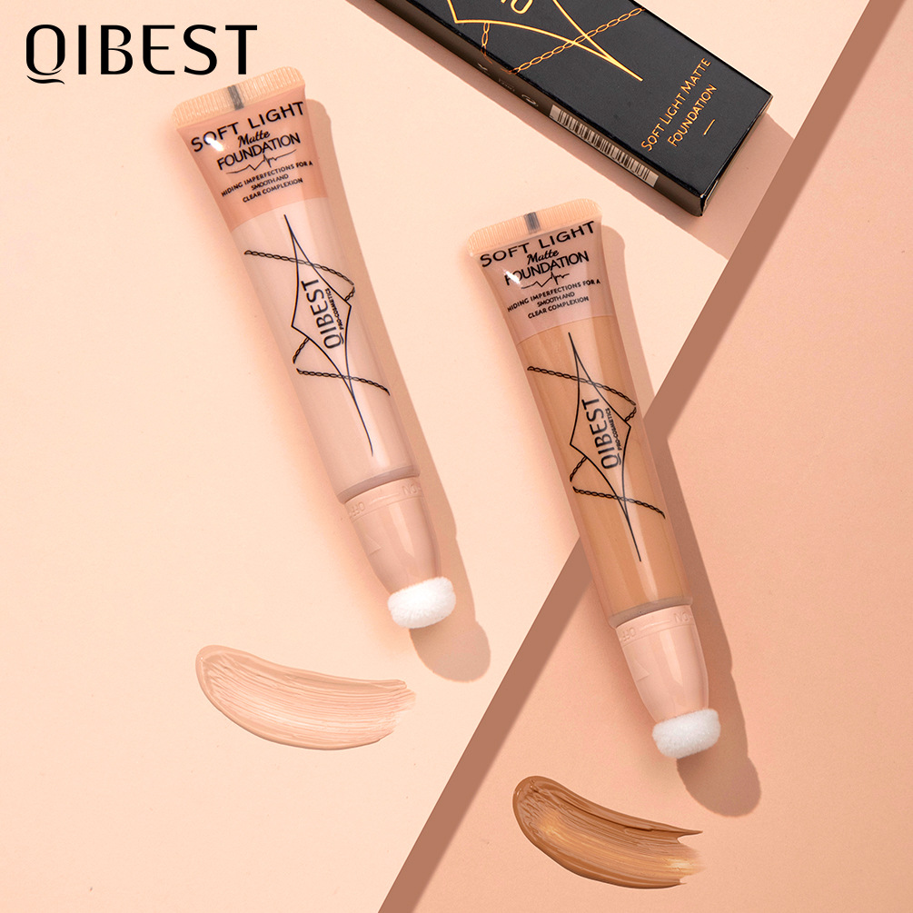 QiBest Cushion Foundation Concealing Matte Foundation Covering Hidden Pores Natural Moisturizing Foundation Cream Wholesale full figure