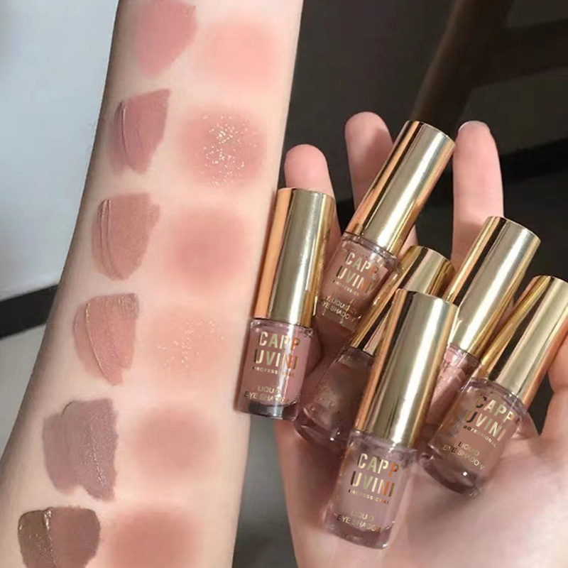 Capo Vini low-saturation gray Powder milk coffee matte liquid single eyeshadow Fine glitter pink pure earthy tone full figure