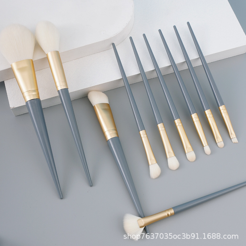 Blue Bridge 10-piece Makeup Brush Set for beginners: Eyeshadow brush, loose powder brush, foundation, soft Bristle brush, beauty tools, hair service Application Scenario