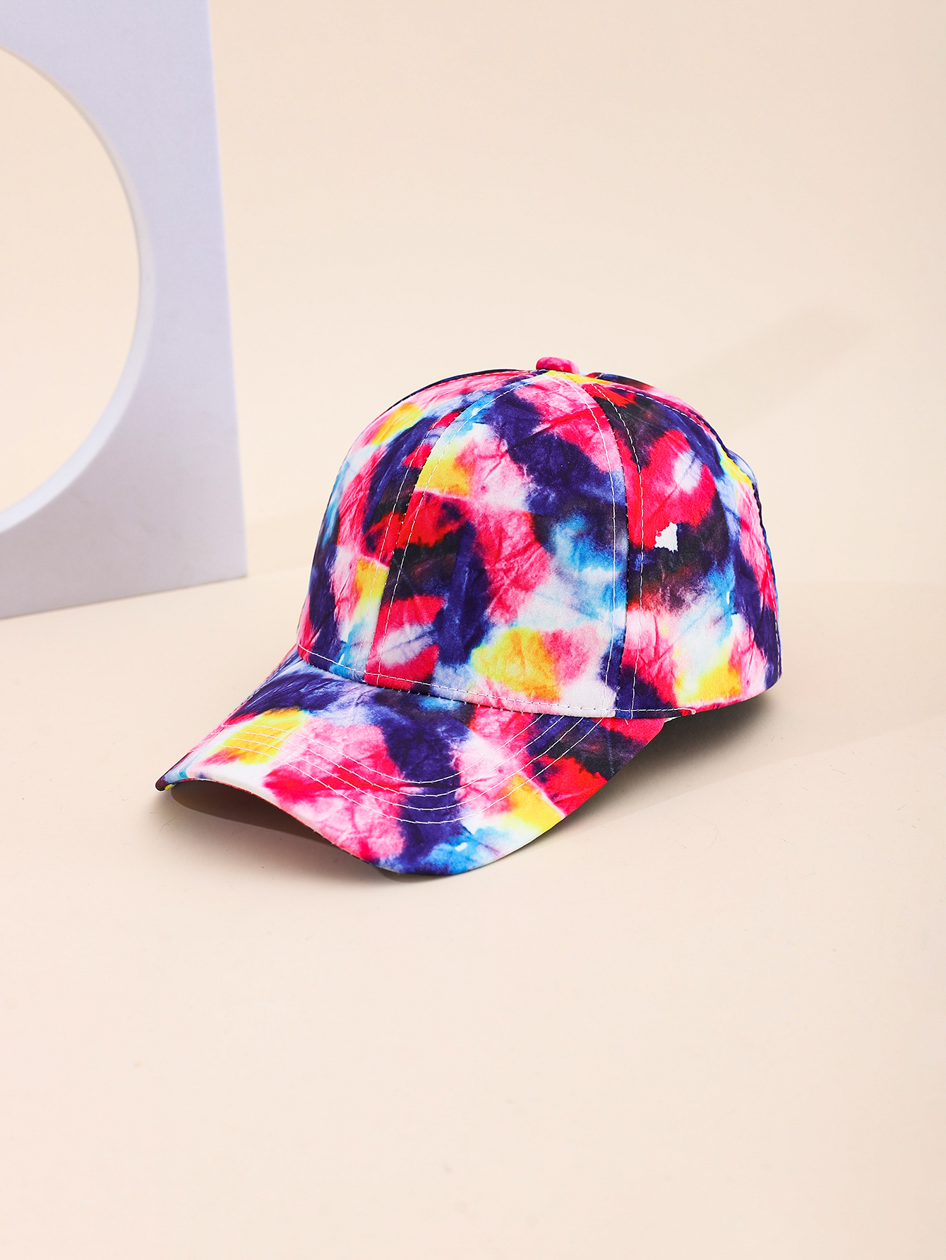 Spring and summer cross-border European and American bestsellers tie-dyed graffiti printed baseball caps Outdoor travel sun protection and shade adult baseball caps can be adjusted in five colors for export details Picture