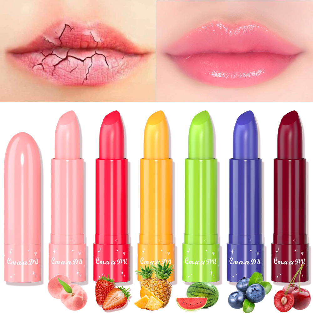 Check it out! Link Disclaimer - Exclusive for Foreign trade :CmaaDu 6-color Fruit-flavored Color-changing Moisturizing Lipstick full figure