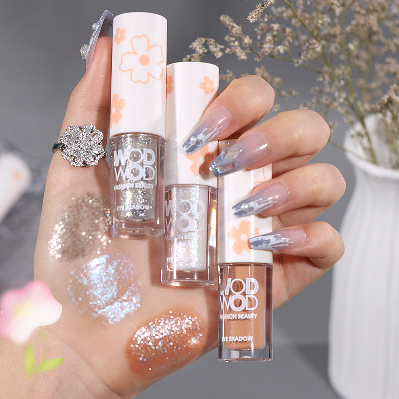 WODWOD Fine Light Monochrome Liquid Eyeshadow, Sparkling pearlescent matte Gloss, Brightening, Contouring, and Eye Shadow liquid full figure