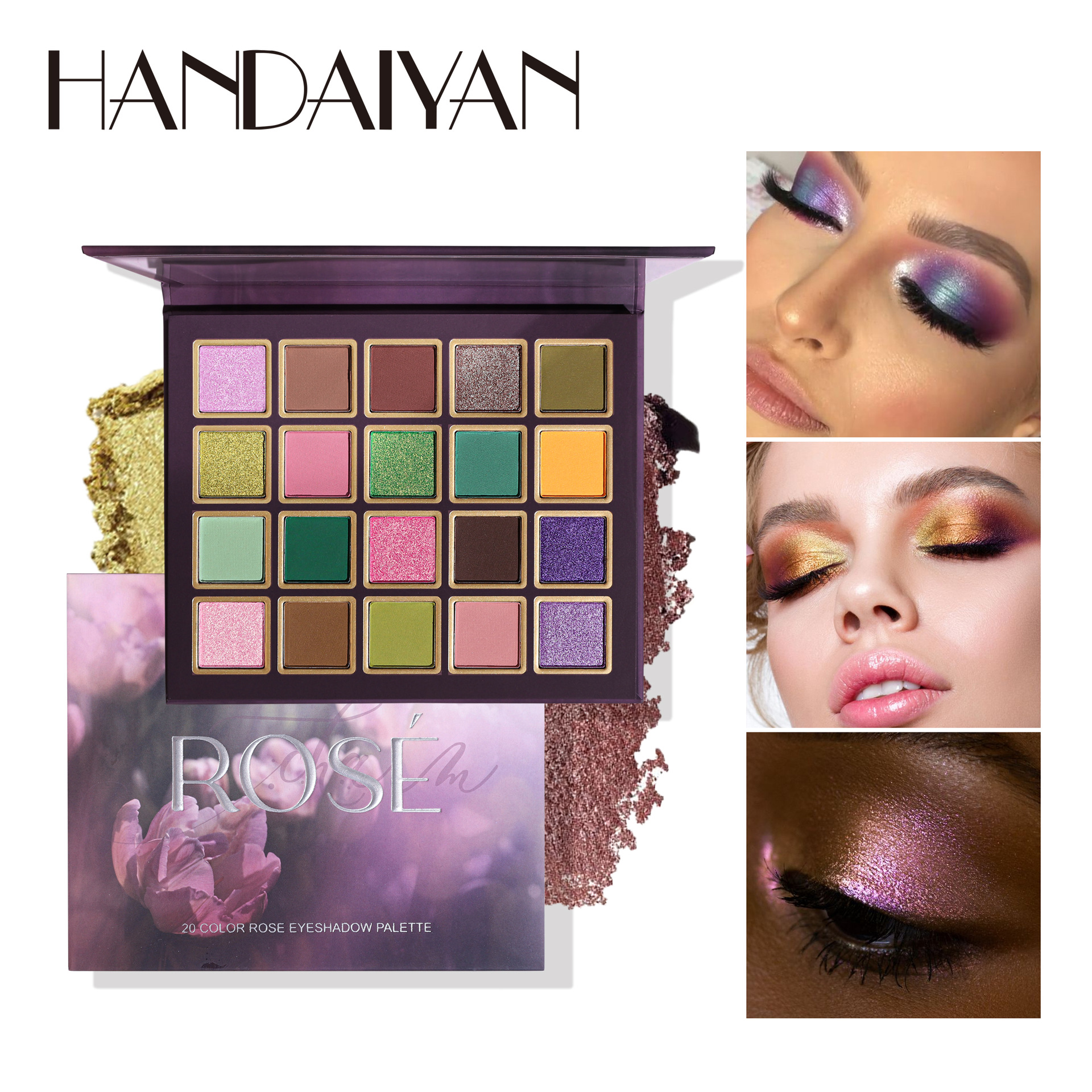 Cross-border 20-color eyeshadow palette, multi-purpose handaiyan Pearlescent and matte colored Eyeshadow palette, high-gloss contouring palette full figure