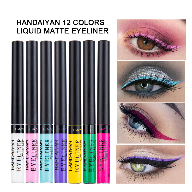 Cross-border eyeliner pen 42-color HANDAIYAN Eyeliner, waterproof, long-lasting, non-smudging, matte colored eyeliner liquid pen full figure