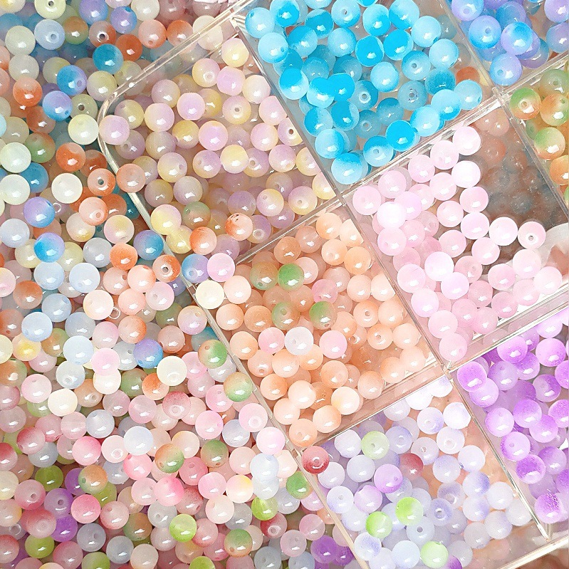 8mm dual-color glass beads, gradient dispersion beads, diy handcrafted bracelet accessories wholesale, necklace jewelry bead materials Application Scenario