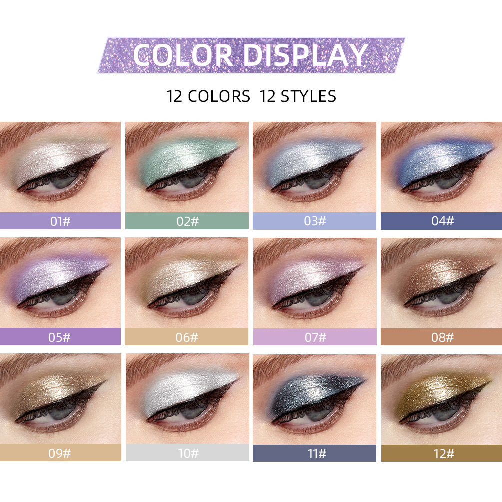 QIBEST Diamond Eyeshadow Liquid Sparkling Pearl High Gloss Super Shiny Matte Finishing Eyeshadow Liquid Set Cross-border Application Scenario