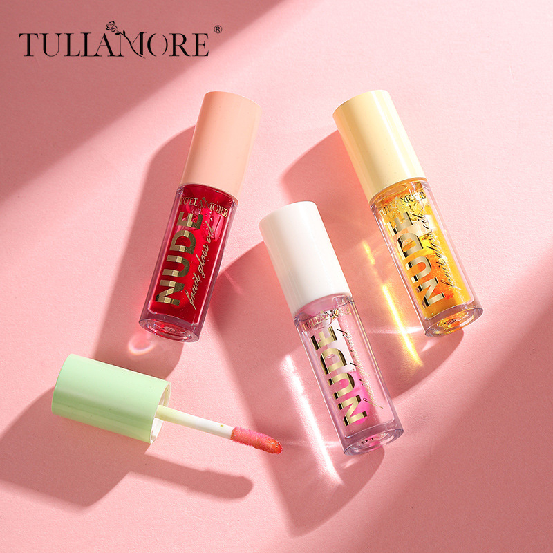 Temperature-changing fruit lip oil, mirror Water Gloss Lip gloss, 4-color clear lip liquid details Picture