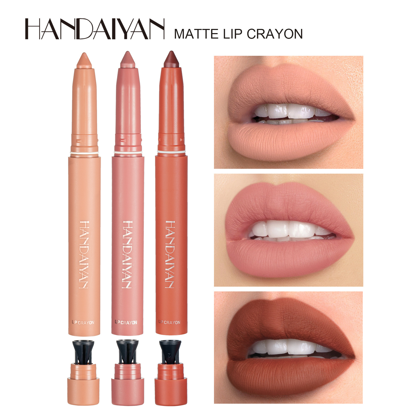 Cross-border matte lip liner pen, automatic waterproof and non-stick cup HANDAIYAN lip liner pen, red lip liner pen details Picture