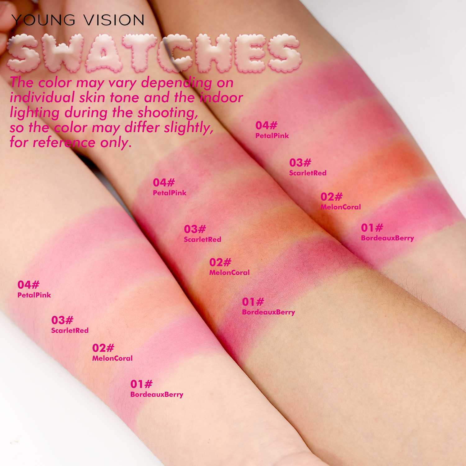 YOUNG VISION 4-color Jelly Blush Lazy Person's Contouring and color-enhancing Glow Blush Stick details Picture
