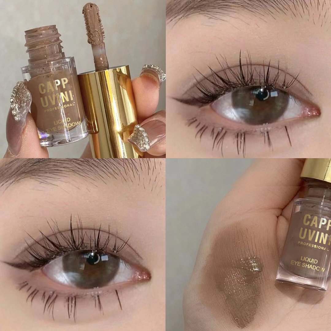 Capo Vini low-saturation gray Powder milk coffee matte liquid single eyeshadow Fine glitter pink pure earthy tone Specification drawing