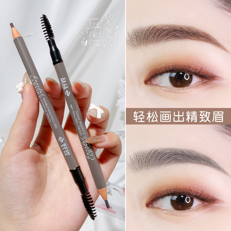 This genuine and high-quality double-headed eyebrow pencil is extremely fine, waterproof, does not smudge, and lasts long. It is specially designed for beginners and makeup artists details Picture