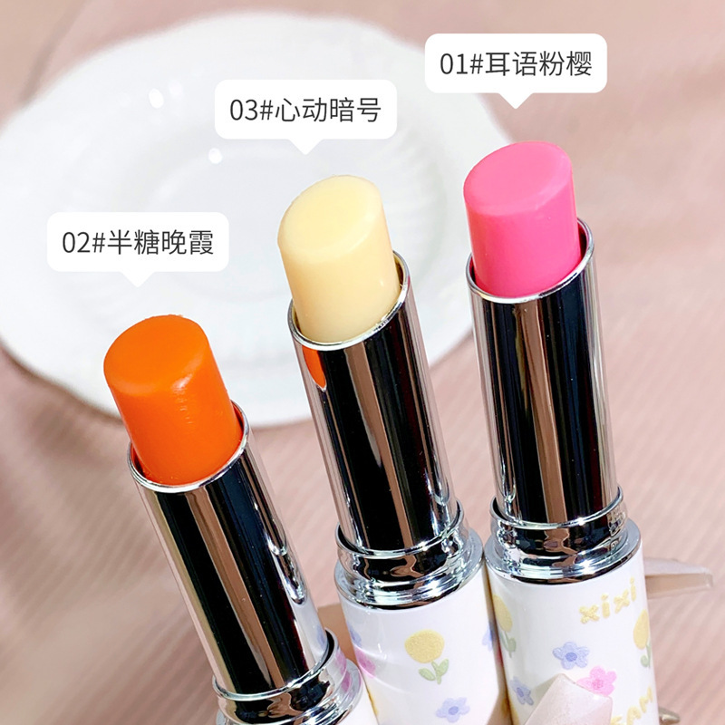 xixi Flower Story Temperature-sensitive Color-changing Lip Balm Moisturizes, hydrates, moisturizes, prevents dryness and cracking, and reduces lip lines. Colorless lip balm Specification drawing