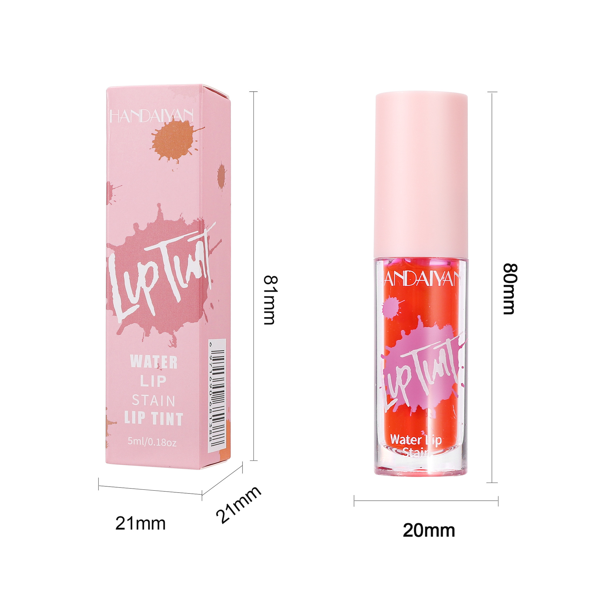 HANDAIYAN, a cross-border lipstick and watercolor makeup bestseller, offers 6 colors of long-lasting moisturizing lip gloss and non-stick cup dye lip liquid Item Picture