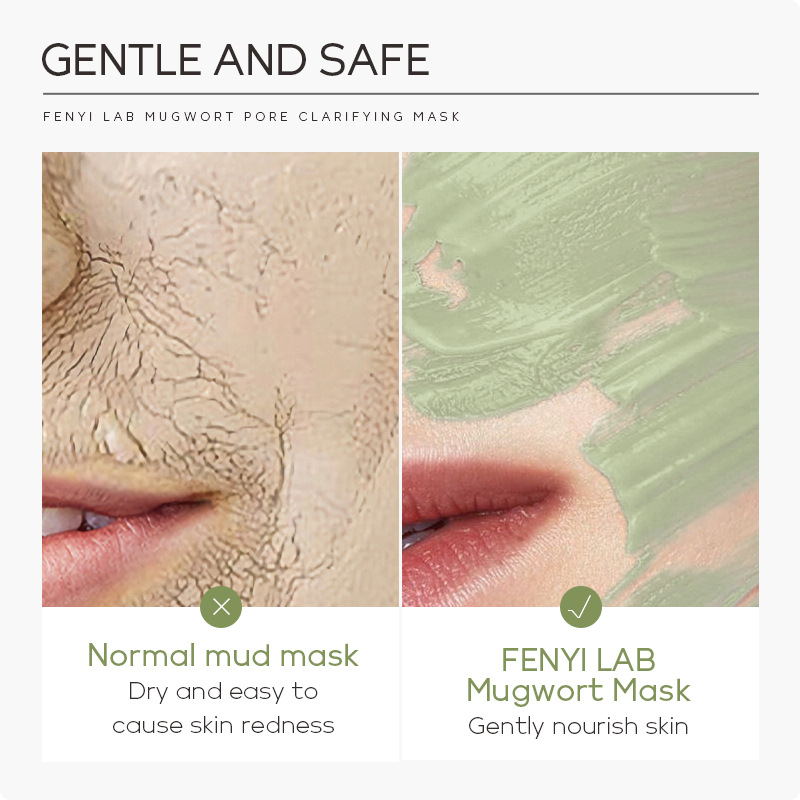 Cross-border FENYI LAB Fenyi Mugwort Mud Mask 8g Facial Cleansing Mask Mud Application Hydrating and Moisturizing Wholesale Specification drawing