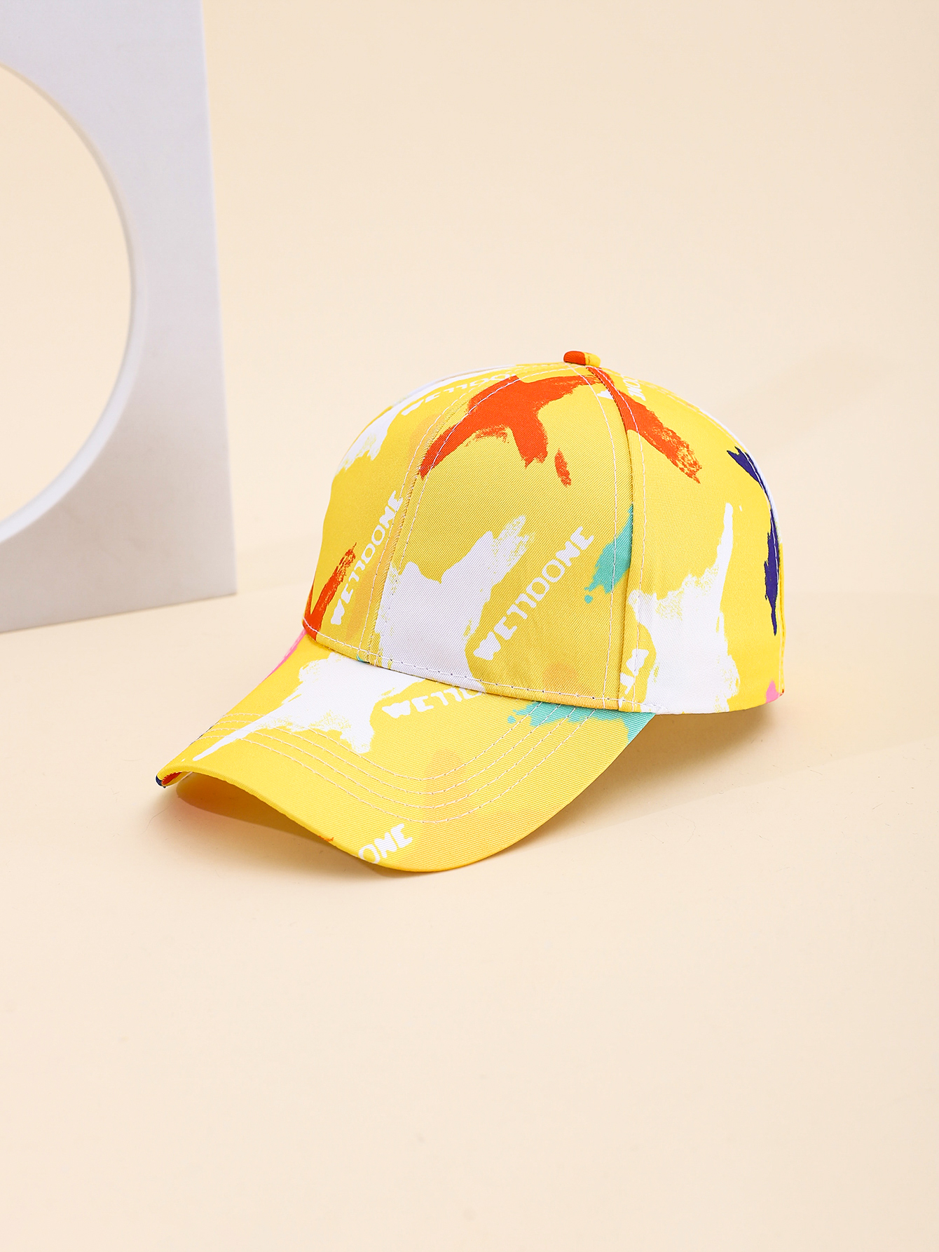 Spring and summer cross-border European and American bestsellers irregular graffiti printed baseball caps, outdoor travel sun protection and shading adult baseball caps, adjustable for foreign trade Item Picture