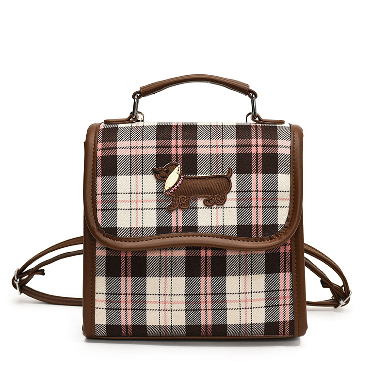 College-style backpack for women 2024 autumn new Dachshund student handbag, retro commuter crossbody bag Item Picture