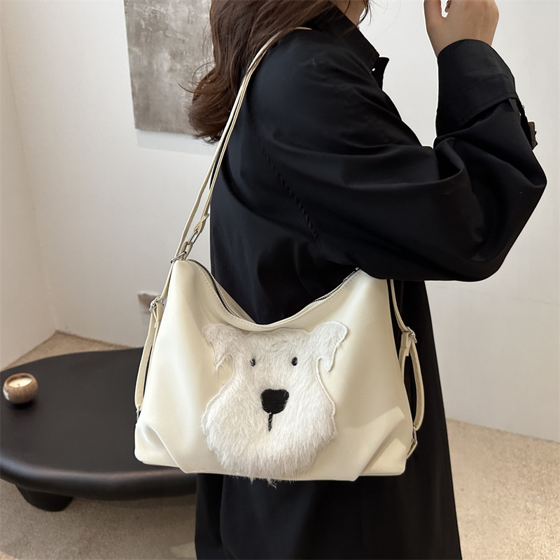 Cute little dog tote bag, women's bag, fashionable new school style backpack, large-capacity commuting single-shoulder bag Specification drawing