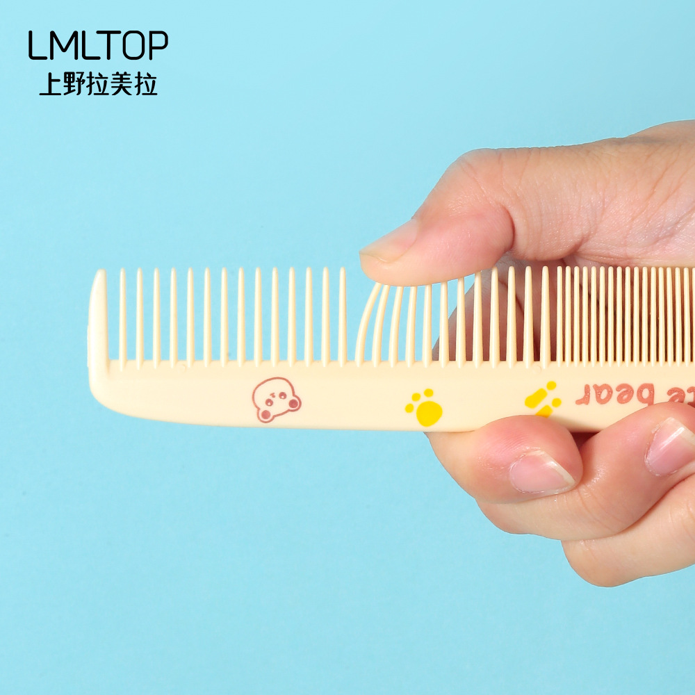 LMLTOP Cartoon Cute Straight Hair Comb ABS Thickened coarse and Fine Teeth dual-purpose Hair Care Comb SY703 details Picture