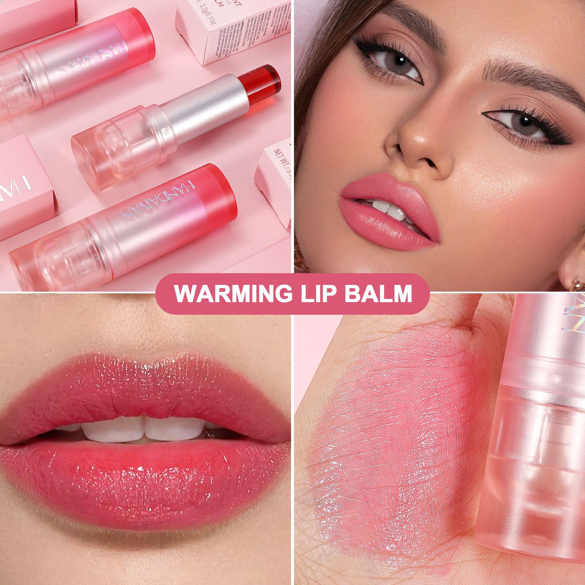 Cross-border Thermochromic Lip Balm Moisturizing and Hydrating Long-lasting handaiyan Moisturizing Color-changing Anti-Cracking Thermochromic Lip Balm Specification drawing