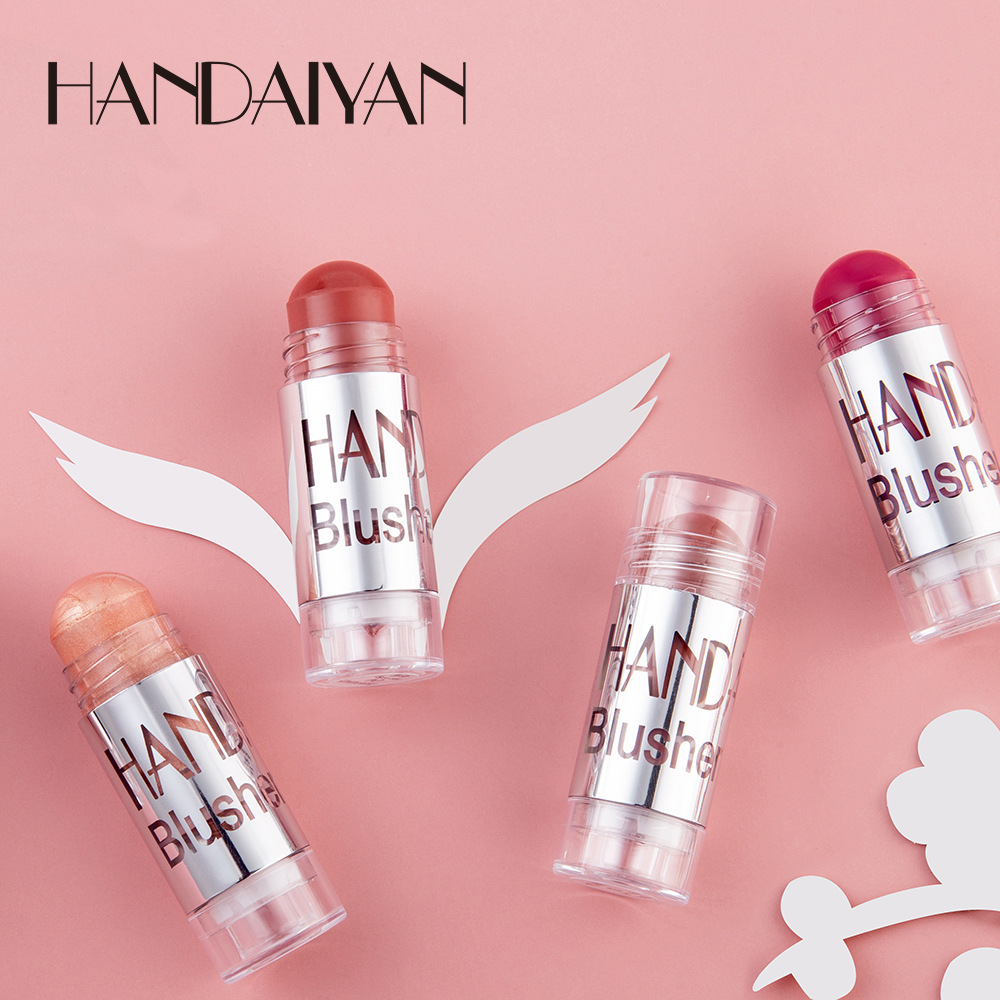 Cross-border Blush Stick HANDAIYAN Moisturizing Blush Solid Cream Blush 6-color chubby crayon Blush stick Specification drawing