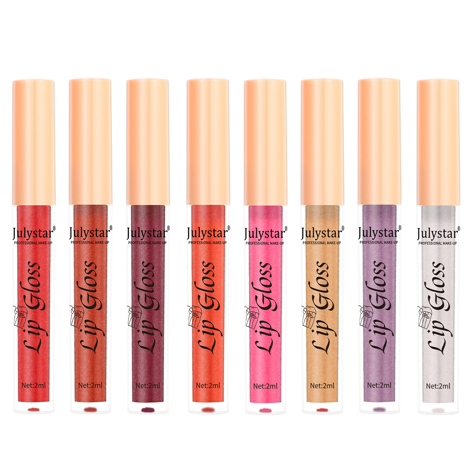 Cross-border makeup lip gloss 8-color pearlescent lip gloss, European and American lip and cheek dual-purpose lipstick, easy-to-apply lip gloss Item Picture