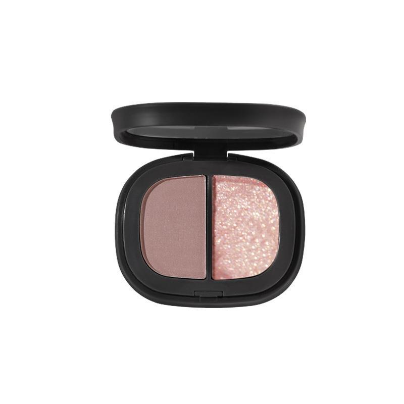 NOVO two-color eyeshadow palette: Pearlescent, matte, fine flash, low saturation, grayish pink, rose, earth tone, beginner Item Picture