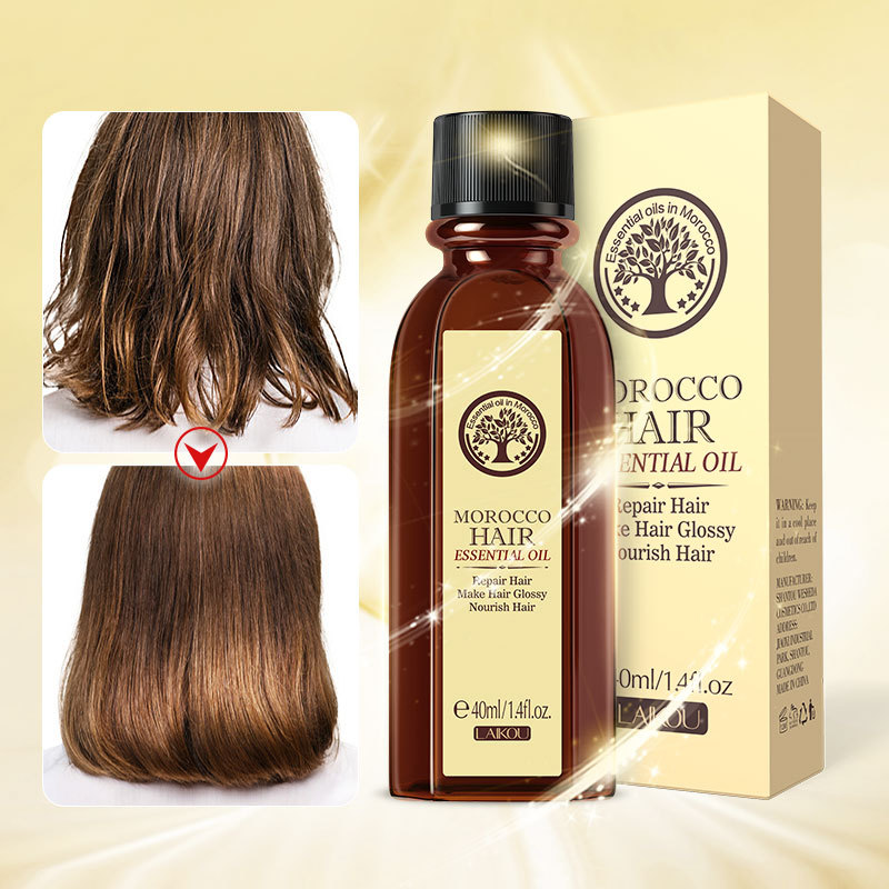 Cross-border laikou Moroccan Hair Care Essential Oil 40ml for improving frizz, fragility and split ends, wholesale from the manufacturer details Picture