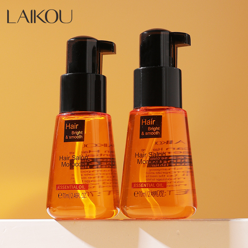 Cross-border LAIKOU Moroccan Hair Care Essential Oil 70ml, smooth dry hair, factory supply, wholesale in stock Application Scenario