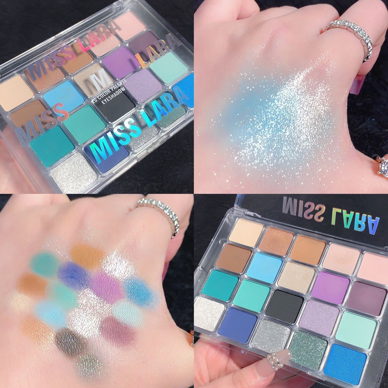 Miss Lara 20-color eyeshadow palette: Dazzling Avocado Glitter, Pearlescent, Matte, student stage Eyeshadow makeup Application Scenario
