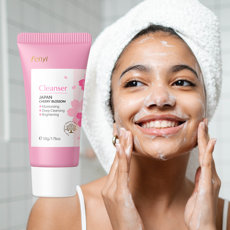 FENYI Cherry Blossom Facial Cleanser 50g skincare facial Cleanser Cross-border supply consignment on Shopee and AliExpress full figure