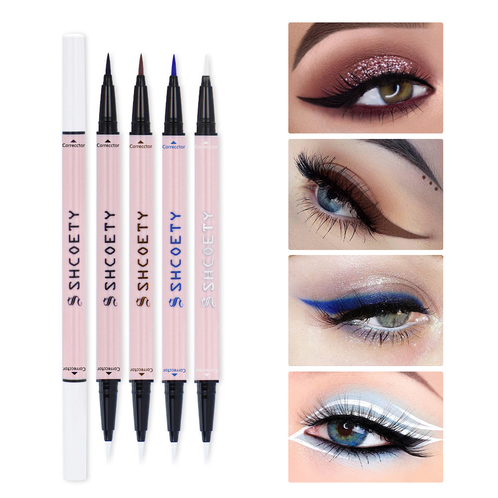 SHCOETY Cross-border Double-headed ultra-fine eyeliner Liquid is smooth, long-lasting, sweat-proof, water-proof, quick-drying and does not smudge eyeliner full figure