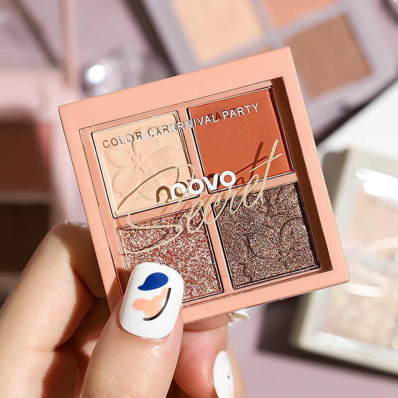 NOVO Cherry Blossom Story Four-color Eyeshadow, a high-end look for beginners, a daily light makeup eyeshadow palette in earth tones Specification drawing
