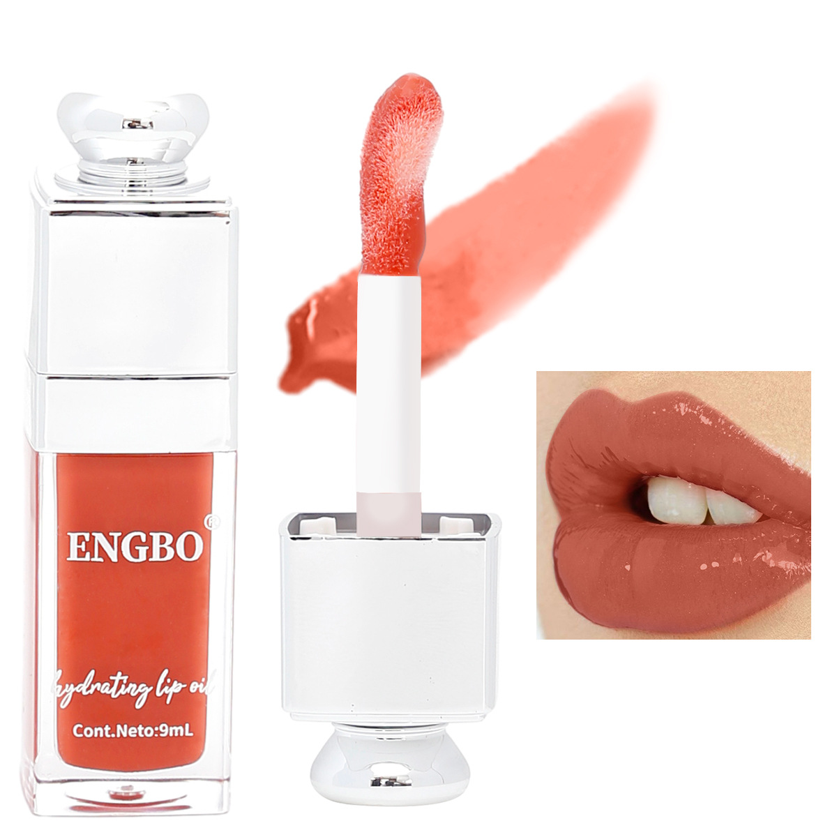 ENGBO's new export products: Moisturizing and lustrous lip Gloss, coloring lip Oil, Bright and Plump Lip Shape, cross-border lip care oil Specification drawing