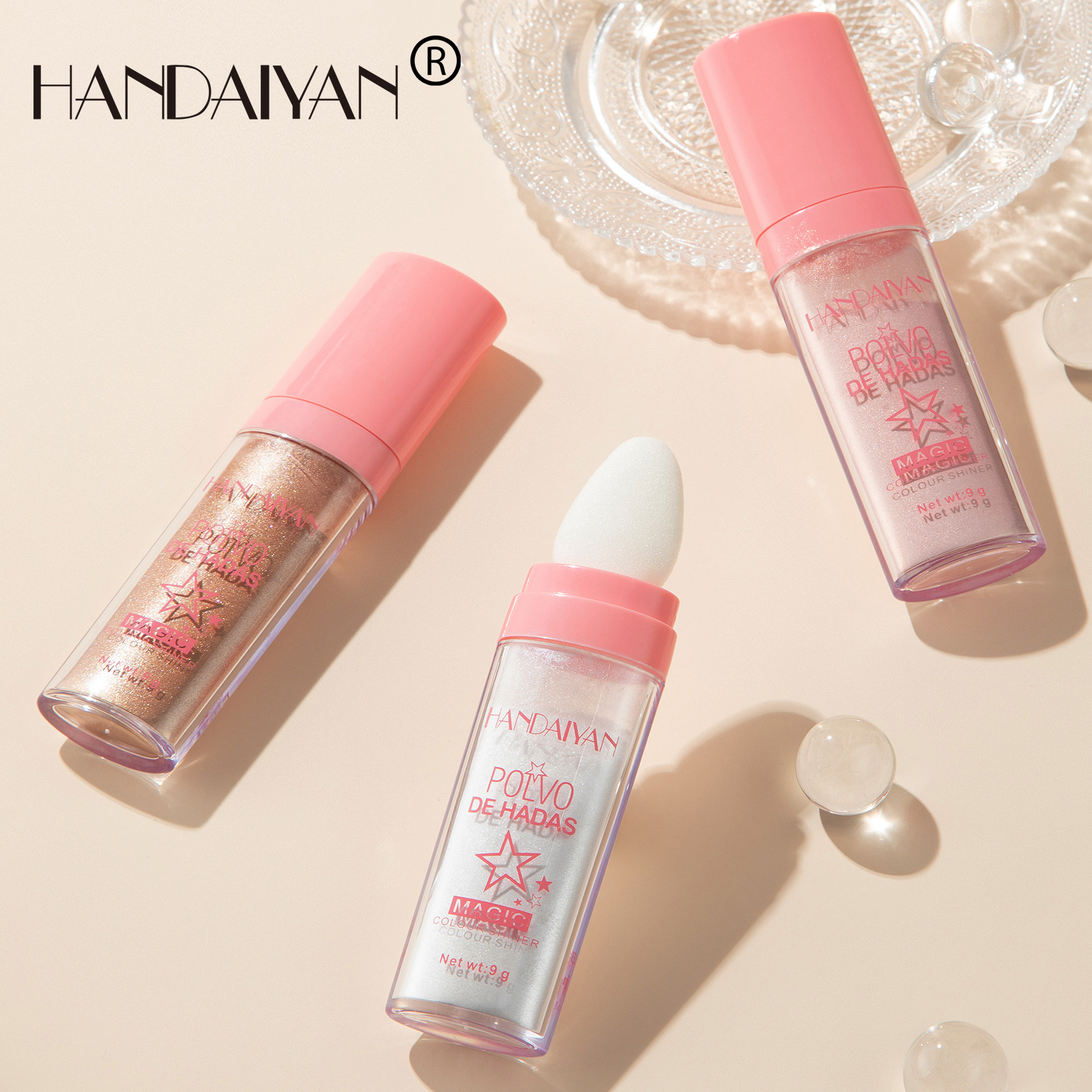 Cross-border Pat Powder, body highlight powder, Han Daiyan's face brightening, fine sparkle, natural and three-dimensional contouring blush, highlight stick Specification drawing