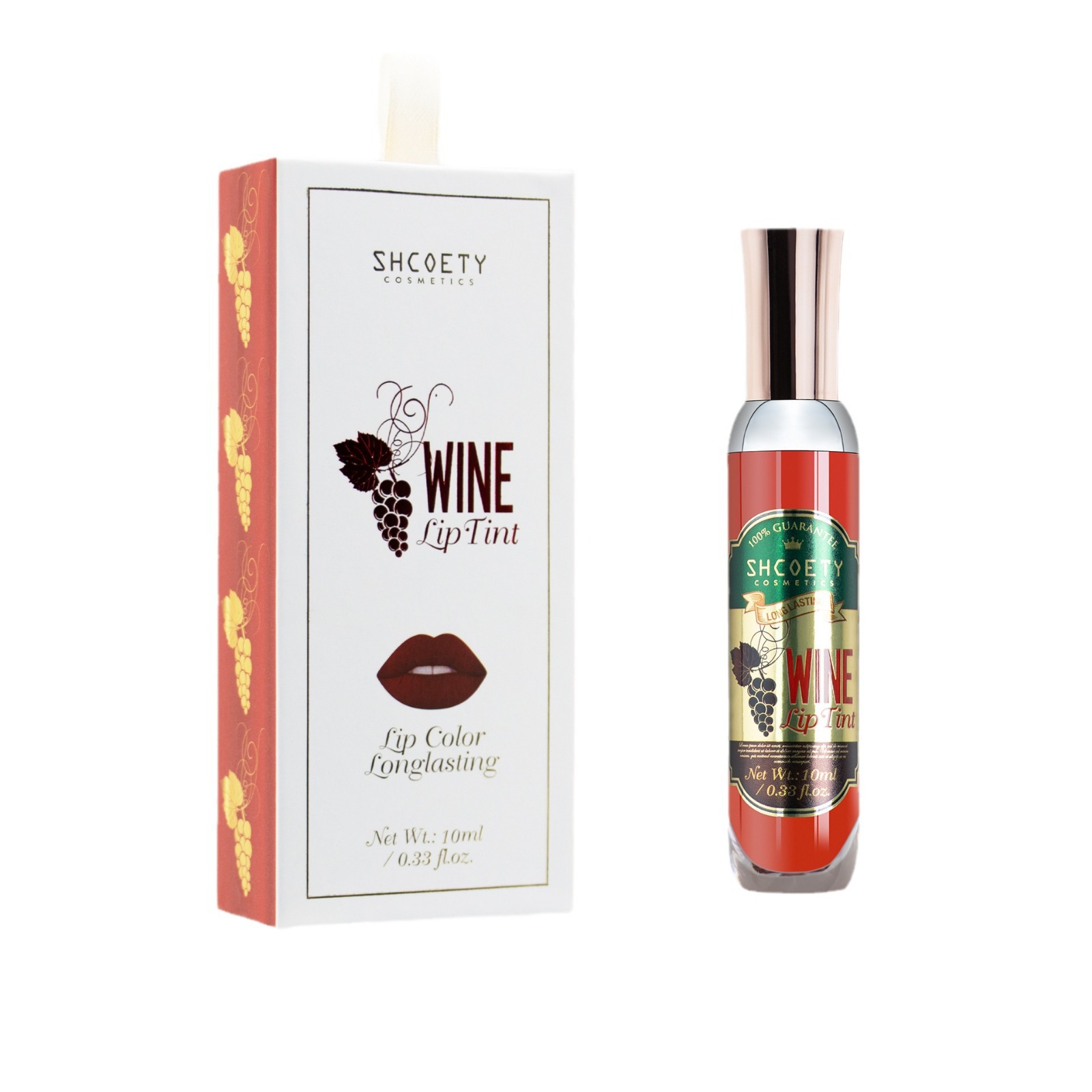Cross-border lip gloss, red wine bottle, makeup, lip dye, non-fading lips, matte, frosted velvet lip gloss, liquid lipstick Item Picture