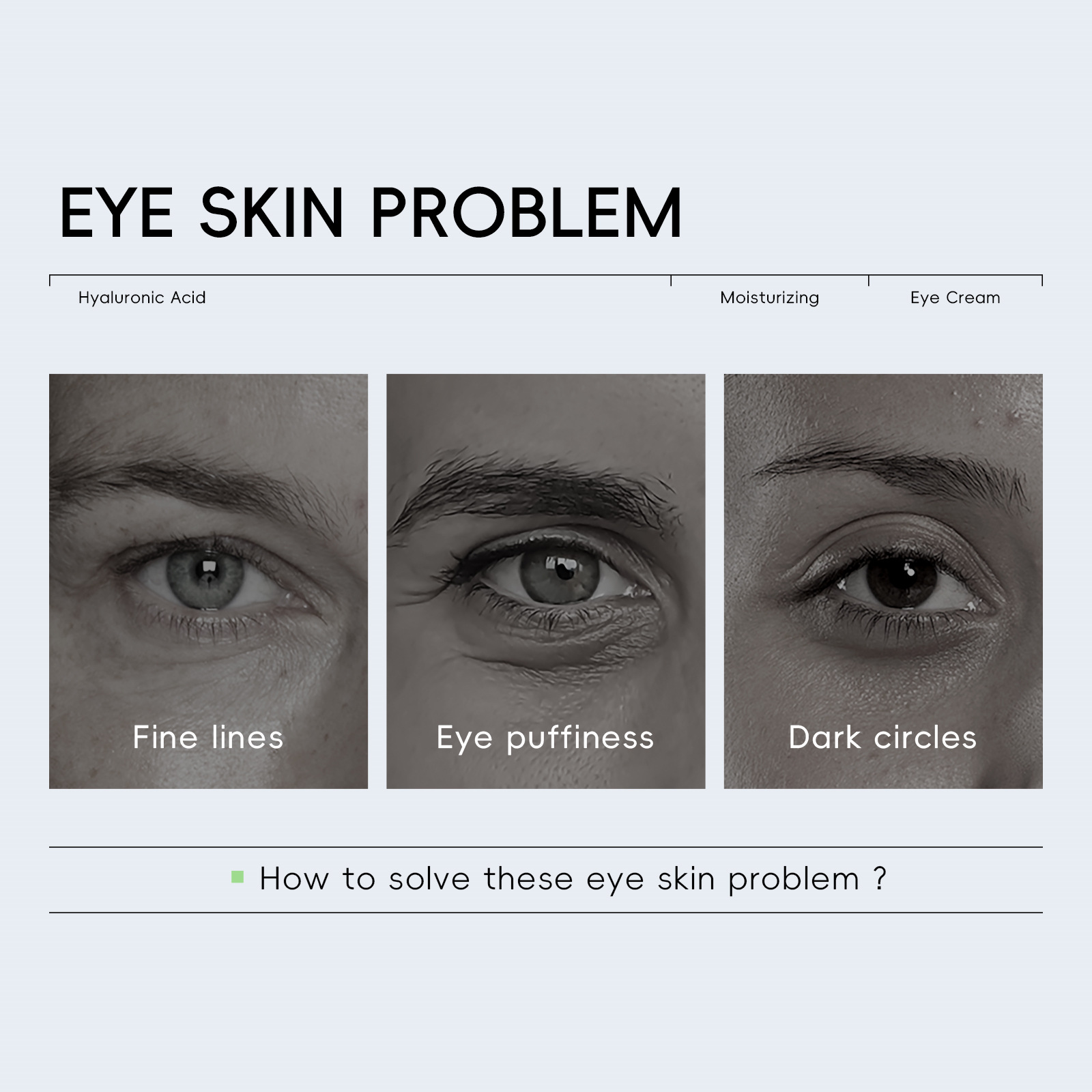 Cross-border QUIYUM Hyaluronic Acid Eye Cream 15g hydrating, moisturizing and brightening skin tone manufacturer's skin care products wholesale Specification drawing
