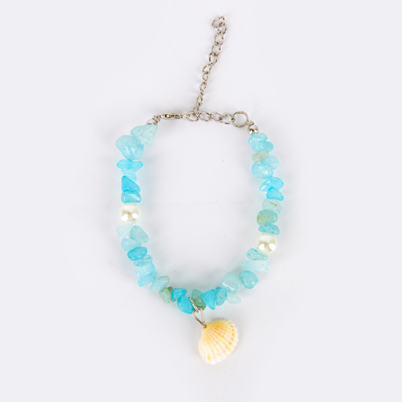 海蓝宝天然石手串男女同款ins风小清新手工串珠新款饰品亚马逊