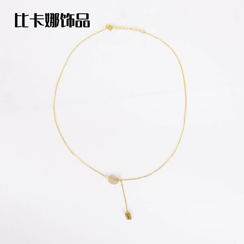 比卡娜饰品锆石镂空项链跨境爆款轻奢小众高级感精致可调节椭圆锁骨链