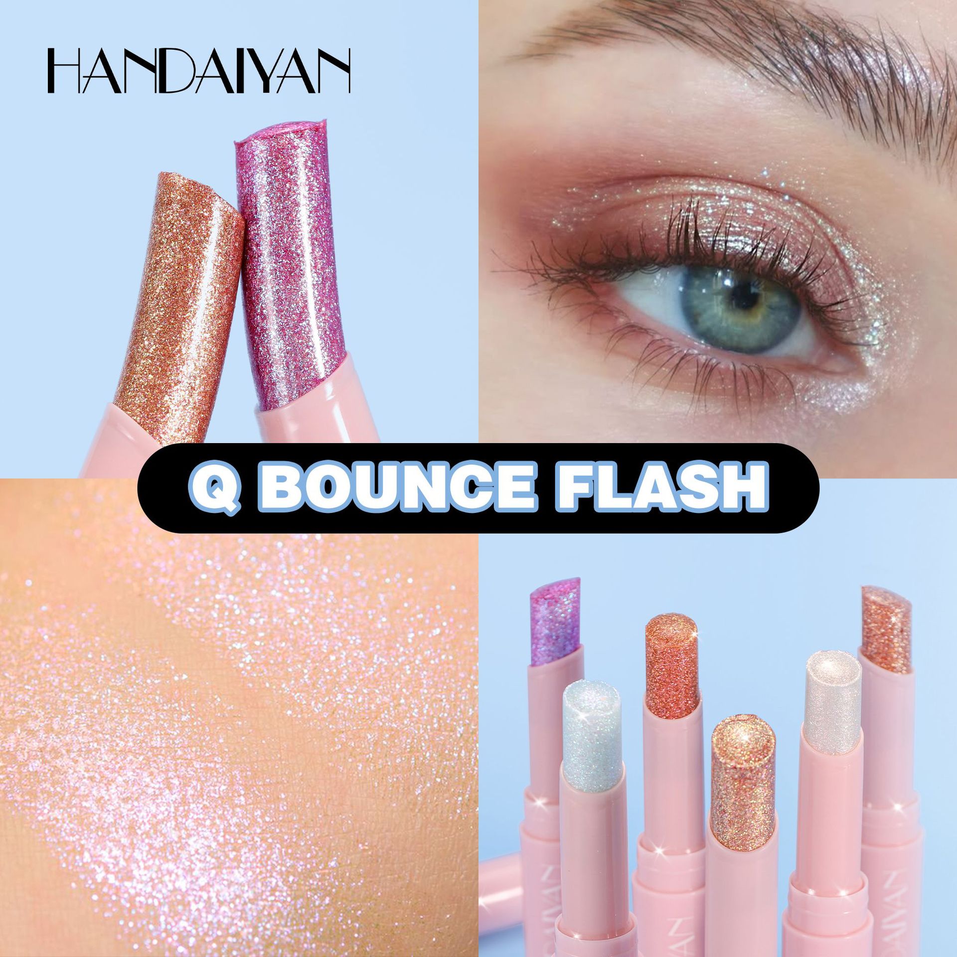 Cross-border jelly Highlighter Stick, Ultra-fine Water Highlighter Eyeshadow Stick, Han Daiyan Ultra-Fine Shiny multi-color Eyeshadow Highlighter Stick Specification drawing
