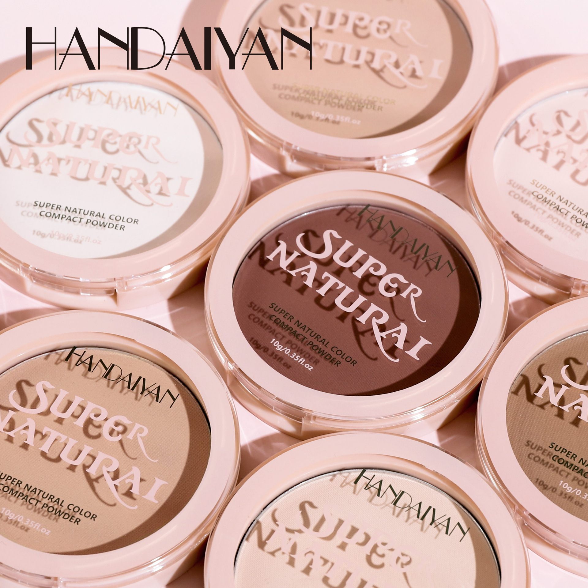 Cross-border setting powder compact: Oil-resistant, waterproof, long-lasting handaiyan, concealer, no powder sticking, no makeup peeling, setting loose powder Specification drawing